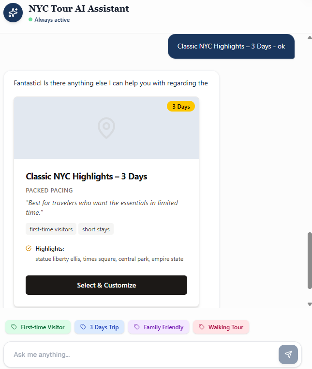 Step 4: User confirms selection
